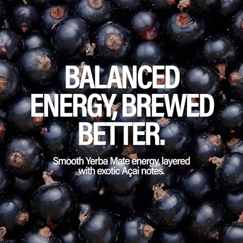 Image of GURU Energy Drink, Organic Sparkling Energy Drink with Yerba Mate & Green Tea, 140 MG Natural Caffeine for Workouts, Performance & Midday Boost, Gluten Free, Vegan, Acai Flavor, 12 Fl Oz, 24 Pack