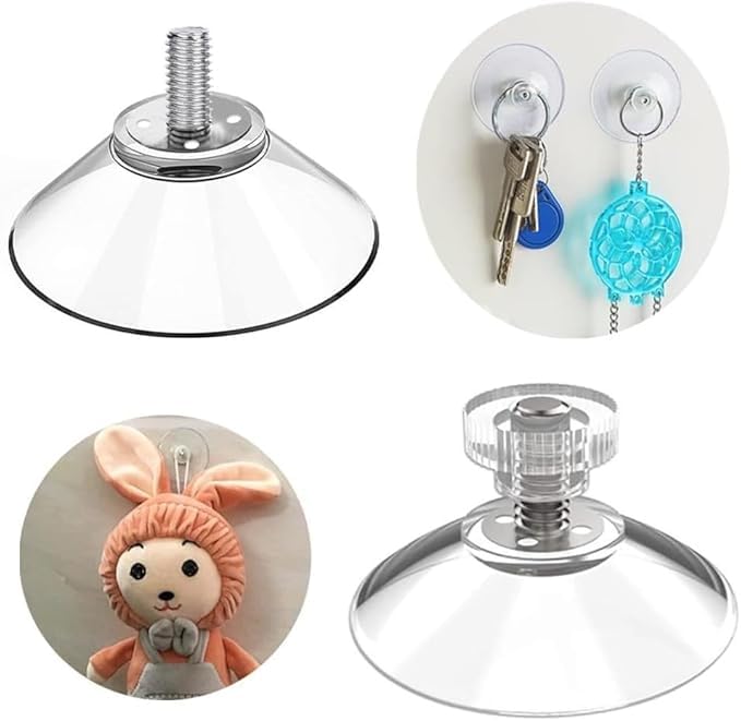 QWORK® 20 Pièces De Ventouse, Ventouses Pour Fenêtres, Ventouse Vitre, 40mm Avec Écrou Moleté, Pour Tissu D'ombre De Voiture, Bain Porte