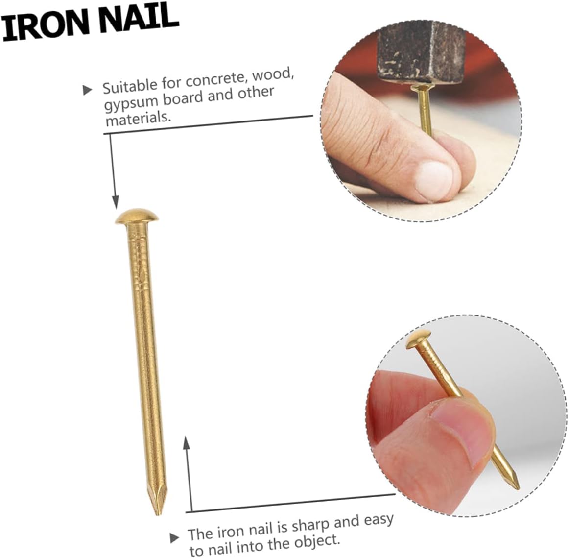 GLEAVI 2030pcs Round Copper Nails for Furniture Fixing Strong and Small Brass Nails for Hanging Pictures and Projects for Woodworking and Home Decor