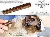 Trimmmesser Set für Hunde und Katzen mit kleiner mittlerer großer Zahnung 4-Teilig Kamm für Hundefell Unterwolle Fellmesser Hundeschere Edelstahl Messer Markenqualität für Langhaar und Kurzhaar