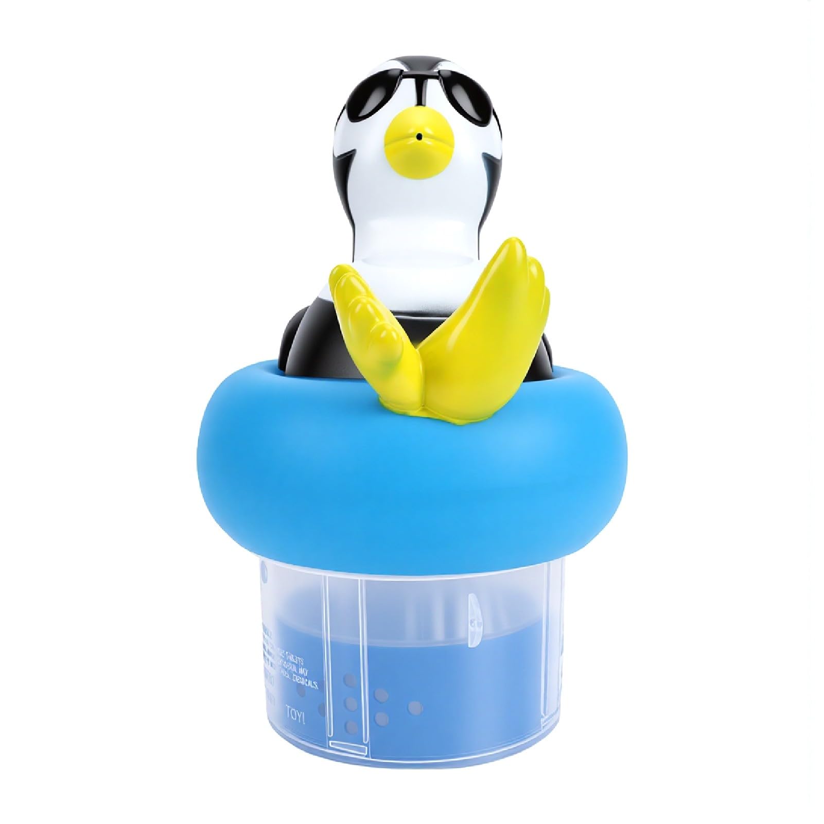 Dispensador de Flotador de Piscina Plegable, Dispensador Automático de Cloro Flotante para Piscinas Grandes y Pequeñas, SPA, con Forma de Pingüino de Liberación Ajustable