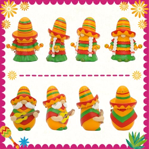 Uniboho Cinco de Mayo Decorations Cinco de Mayo Gnomes Fiesta Gnome Mexican Taco Tuesday Home Kitchen Tiered Tray Decorations — view 3