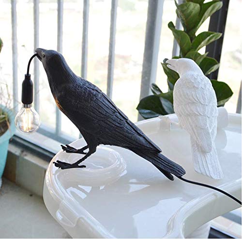 Mayola Birds Table Lamps, Resin Crow Standing Desk Led Lighting Fixture For Living Room, Bedroom, Office, College Dorm (Standing-Black) #TOP4