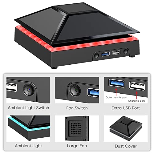 Upgrade Cooling Fan For Xbox Series X With Dust Cover Filter, Rgb Color Led Light Cooler System With Low Noise 3 Levels Adjustable Speed Fan, Extra 2 Usb Port For Xbox Series X Console Accessories #TOP2