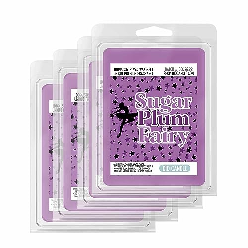 Sugar Plum Fairy Scented Wax Melts - Smells Like Candied Sugar Plums - 100% Naturally Vegan Soy and Premium Fragrance | Great Gift | Handmade in Denver, Colorado (4 Pack Wax Melts)