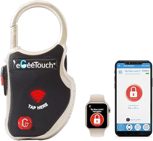 eGeeTouch - Smart TSA - candado para viajesAsegure y rastree su equipaje donde quiera que vaya..., negro, GT1000