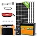ECO-WORTHY 480W 12V 2 kW·h Solaranlage Komplettset Inselanlage Netzunabhängiges Kit: 4 Stücke 120W Solarmodul + 60A Laderegler + 1 Stücke 100Ah Lithiumbatterie + 1100W Wechselrichter