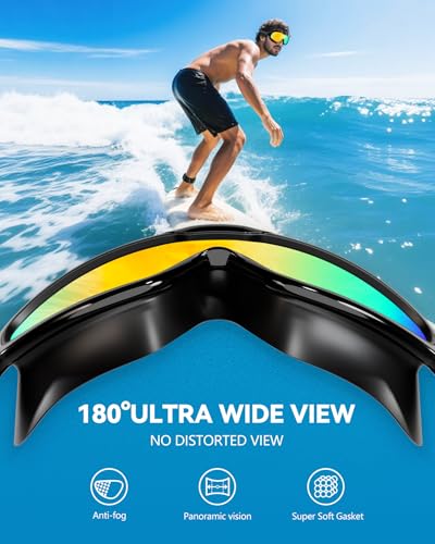 Image of Aegend New Adult Wide View Swim Goggles, Anti-Fog /UV No Leak Swimming Goggles with Ear Plugs for Men & Women