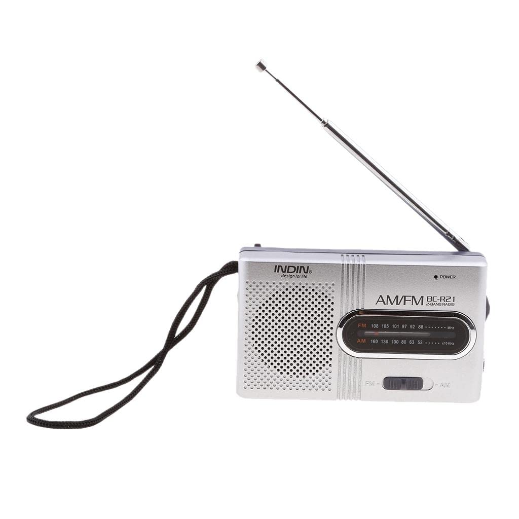 ATORSE® Portable Pocket Mini Radio, Bc-R21 Fm/Am Operated by 2 Aa Battery with Headphone Jack Port Radio. Designed for Life and Convenience (Sliver)-image-34