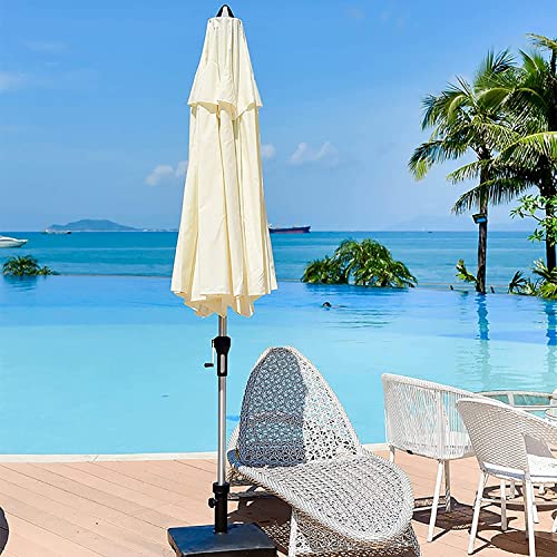 Parasol de patio de 9 pies contra el calor solar en mesas de jardin y zonas de piscina 5