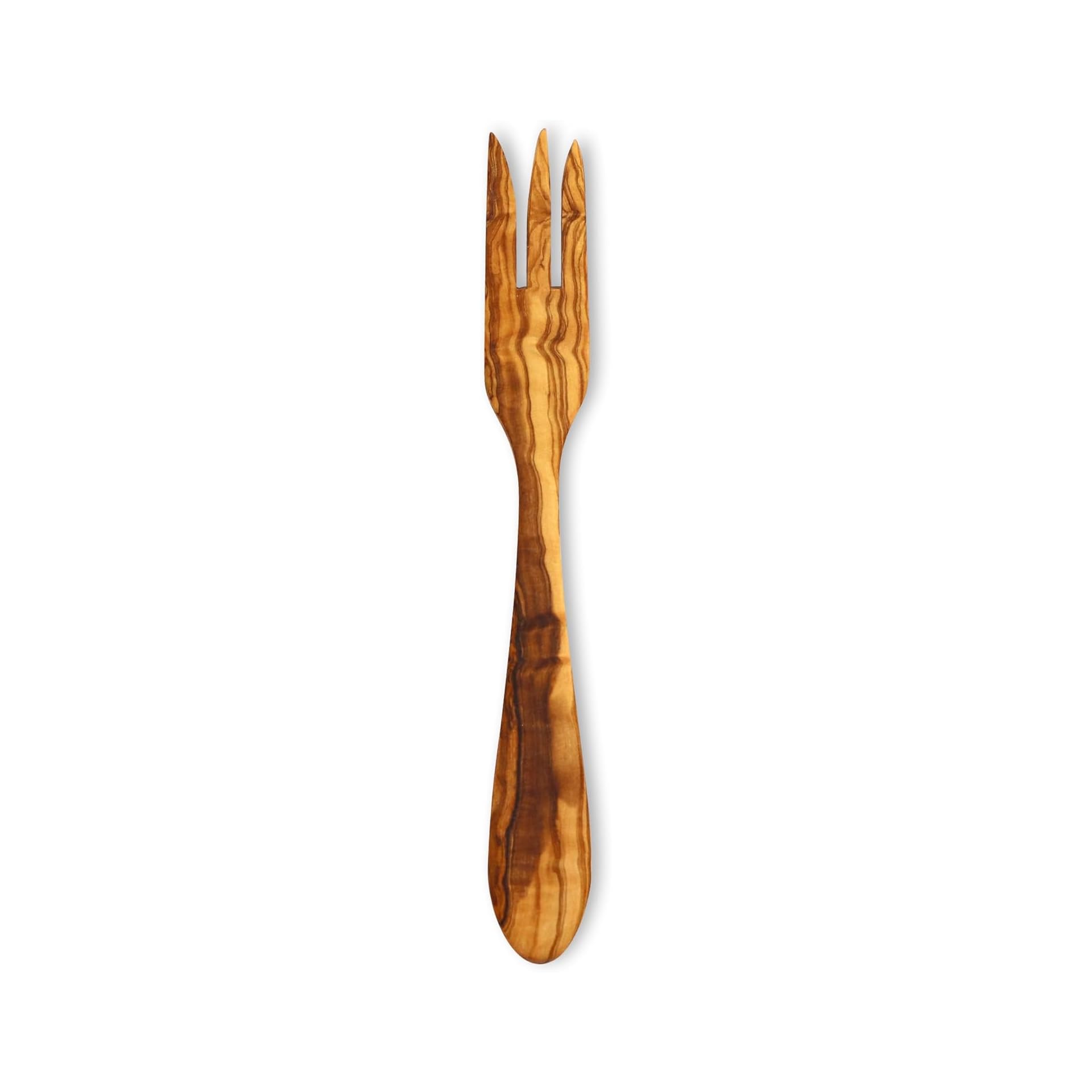 Tenedor De Madera De Olivo Para Cocinar, 30 Cm | Utensilios De Cocina Artesanales Resistentes, Hechos en España | Largos