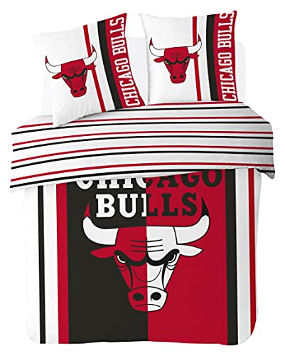 Sahinler NBA Bettbezug Chicago Bulls ADO 200 x 200 cm + 2 Kopfkissenbezüge 63 x 63 cm Cover