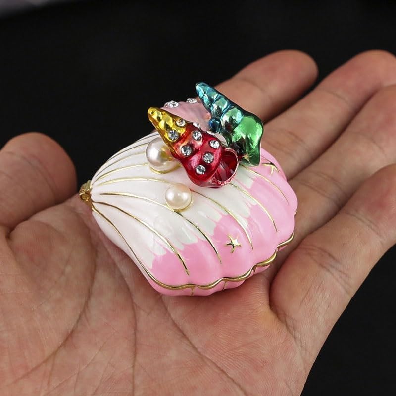 Marine Metal Enamel Shell Decorative Box Small Conch Desktop Ornament image 3