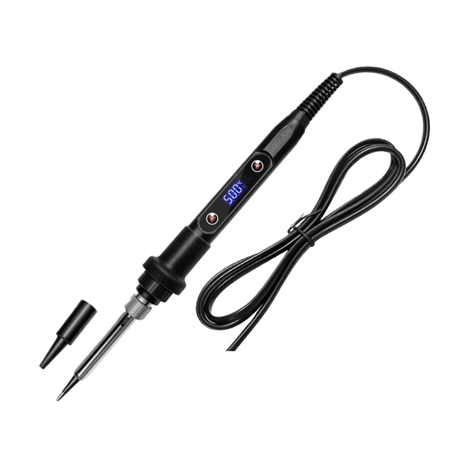 Zgjiaju One Color 80W Soldering Iron Kit Adjustable Temperature Lcd Solder Welding Tools Ceramic Heater Soldering Tips Tweezers Solderin