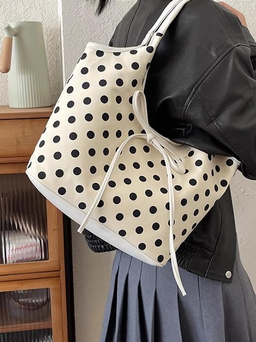 Whimsy Twee Polka Dot Bow Shoulder Bag Fashion Whimsical Polka Dot Bow Shoulder Purse 20253