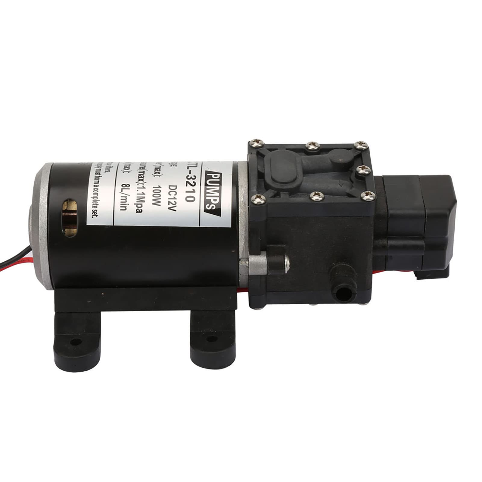 3210YA 12 100 Pompa Acqua a Membrana, Pompa Acqua Autoadescante da 100 W con Pressostato, Pompa a Membrana Elettrica per Attrezzature Industriali