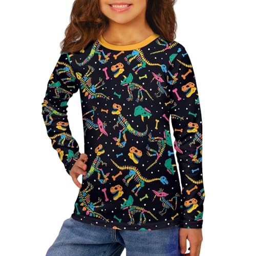 Image of Uourmeti Long Sleeve Tops for Boys Graphic T Shirts Teen Girls Active Pullover Tees