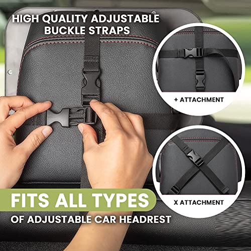 PERMUST Rücksitzspiegel fürs Baby,360° Schwenkbar ,Bruchsicherer rückspiegel ,Verstellbare elastische Riemen,Spiegel kompatibel mit meisten Auto drehbar doppelriemen