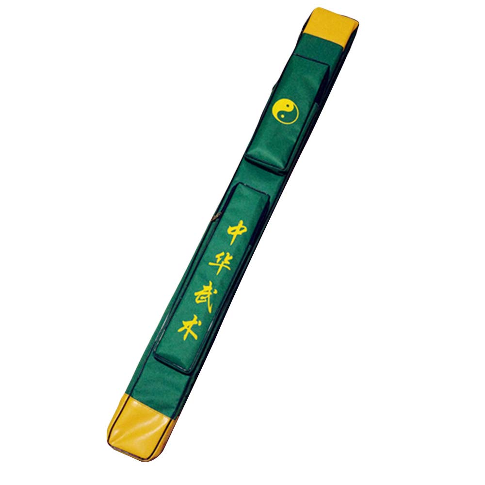 G-LIKE Japanese Bokken Carrying Bag - Single and Double Layer of Sword Bag Carry Case with Multiple Pockets - Canvas with PU (Yellow&Green, Single)