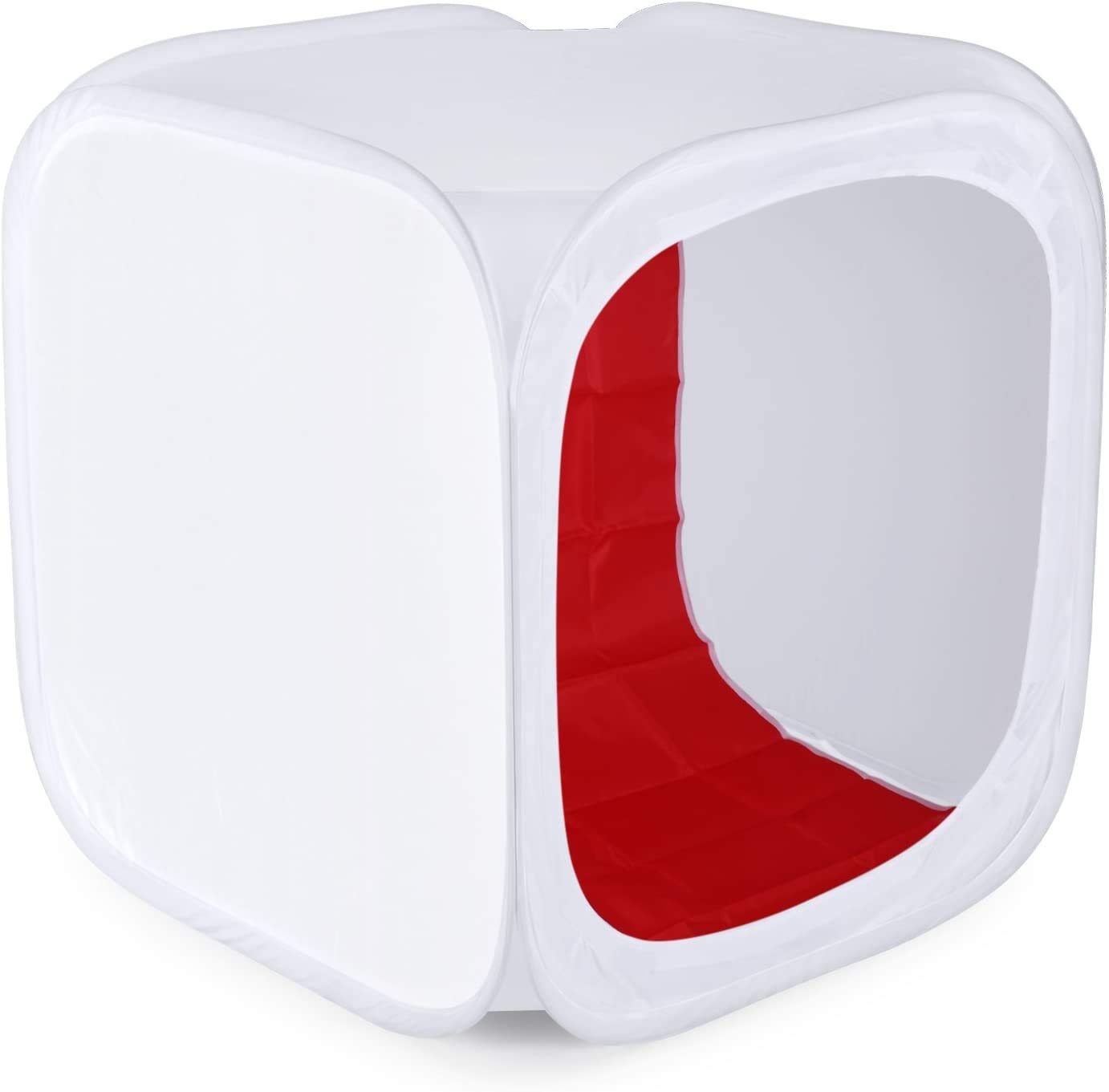 CUBO SOFT BOX SEMIRIGIDO TENDA LUCE 80 X 80 X 80 cm CON 4 SFONDI RICHIUDIBILE con custodia E CERNIERA