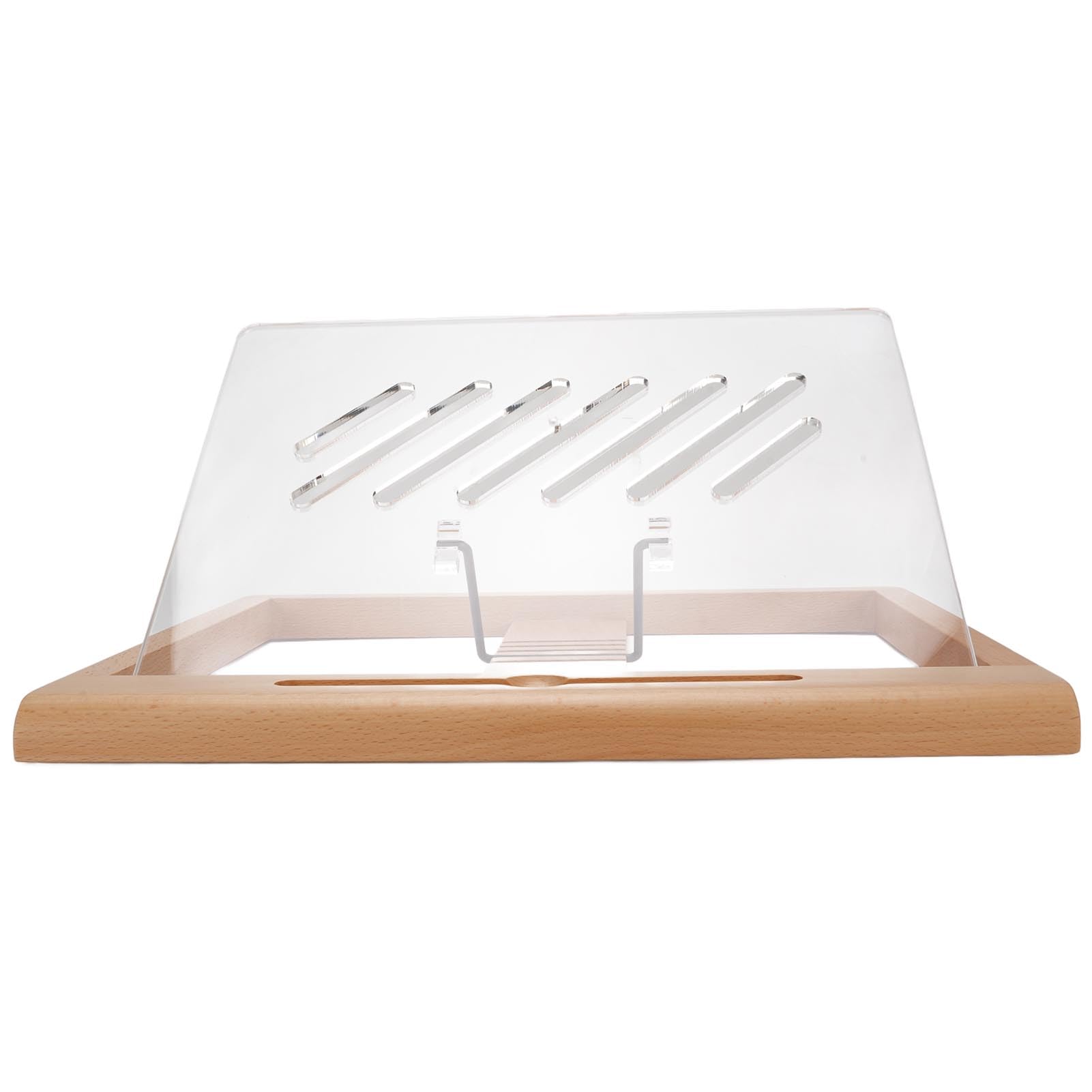 Supporto per Tablet in Legno Supporto Portatile per Disegno, Lettura, Digitazione, 5 Angolazioni, Ideale per Guardare Film, Giocare, Faggio, con Slot per Matita