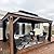PURPLE LEAF 12' X 14' Outdoor Hardtop Gazebo for Patio Galvanized Steel Double Roof Permanent Canopy Teak Finish Coated Aluminum Frame Pavilion Gazebo with Netting