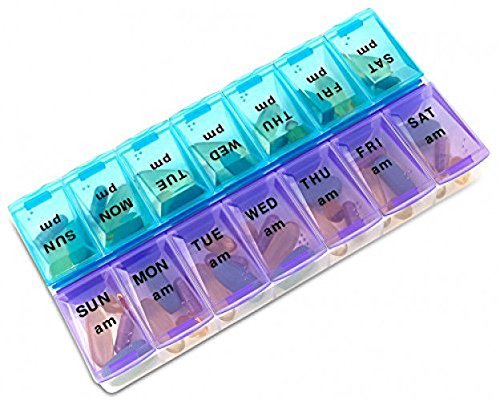 14 Compartments Pill Organizer Box, Medicine Remainder With Snap Lids| 7-Day Am/Pm For Pills, Vitamins. (14 Compartment) By Inspirations #TOP5