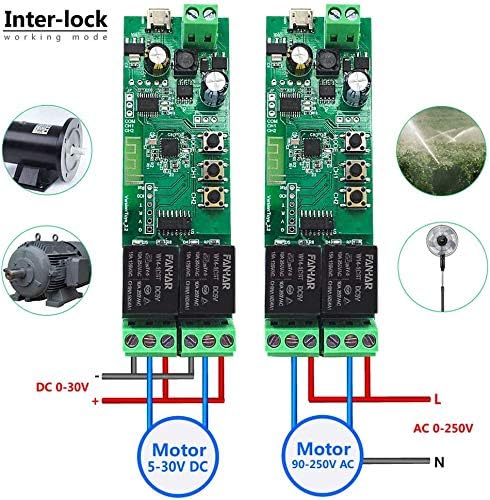 Wiring diagram for Interlock working mode with DC and AC motors