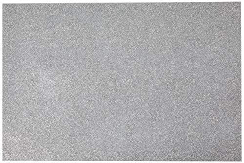 Placa Em Eva Com Gliter 60x40cm Prata 2mm. - Pacote com 05 Unidade(s) Dubflex, Prata