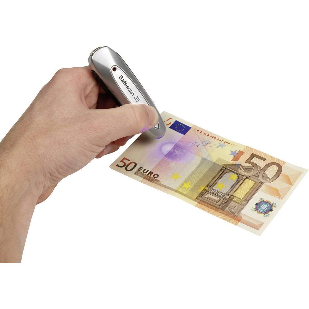 Safescan 35 - Przenośny wykrywacz fałszerstw z 3-punktowym wykrywaniem fałszerstw do weryfikacji polskich banknotów - Przeznaczony do wszystkich polskich banknotów