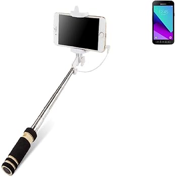 K S Trade Fur Samsung Galaxy A51 Selfie Stick Selfiestick Kabelgebunden Monopod Mit Kabel Stab Stange Selfportrait Handheldstick Fur Samsung Galaxy A51 Schwarz