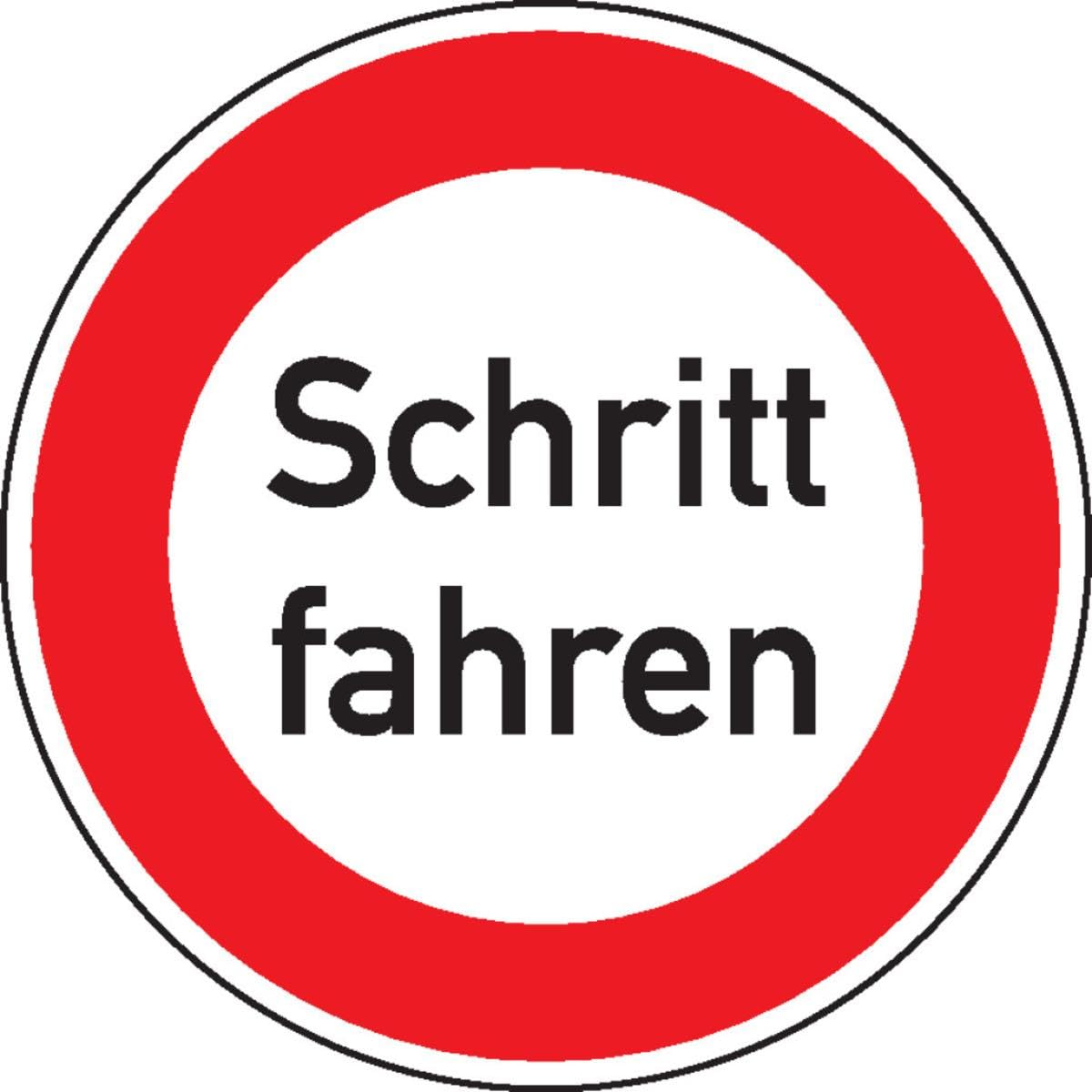 Verkehrszeichen Schritt fahren Nr. 274, Aluminium RA1, reflektierend, Ø 600 mm, DIN 67520, gemäß StVO