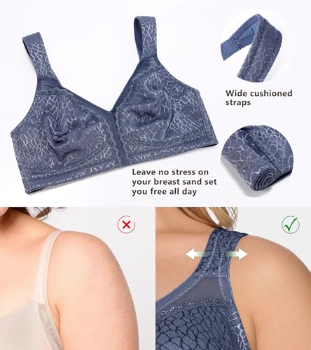 Image of DotVol Women's Full Figure Minimizer Bras Comfort Large Busts Wirefree Non Padded Plus Size Bra