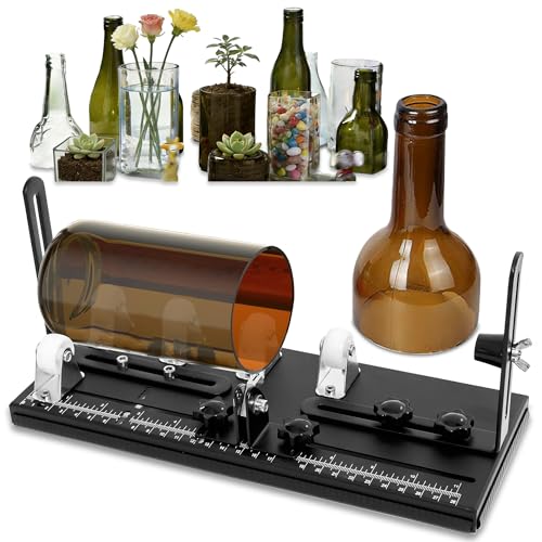 Smasener Glass Bottle Cutter,Upgraded Double Dam Boards Bottle Cutting Tool Kit, Curved Glass...
