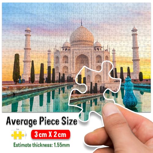 Image of Taj Mahal 500-Piece Jigsaw Puzzles for Kids and Childrens Realistic Illustration Brain Booster Gifts, Fun and Creative Game - Ages 9+ (500 Pcs)