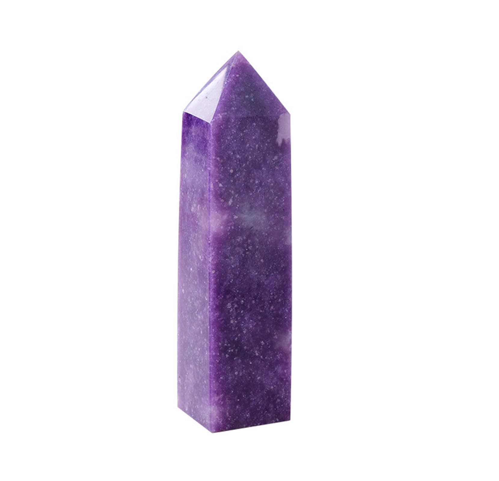 QWZTAEOZA Crystal Purple Mica Four-Sided Column Dream Amethyst Crystals Towers Quartz Decoration Gifts,200~300g