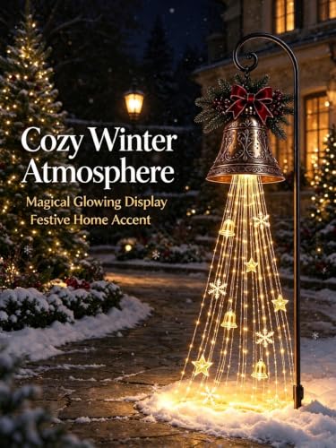 ChayWillow Solar Christmas Bell Cascade String Light for Outdoor - image 6