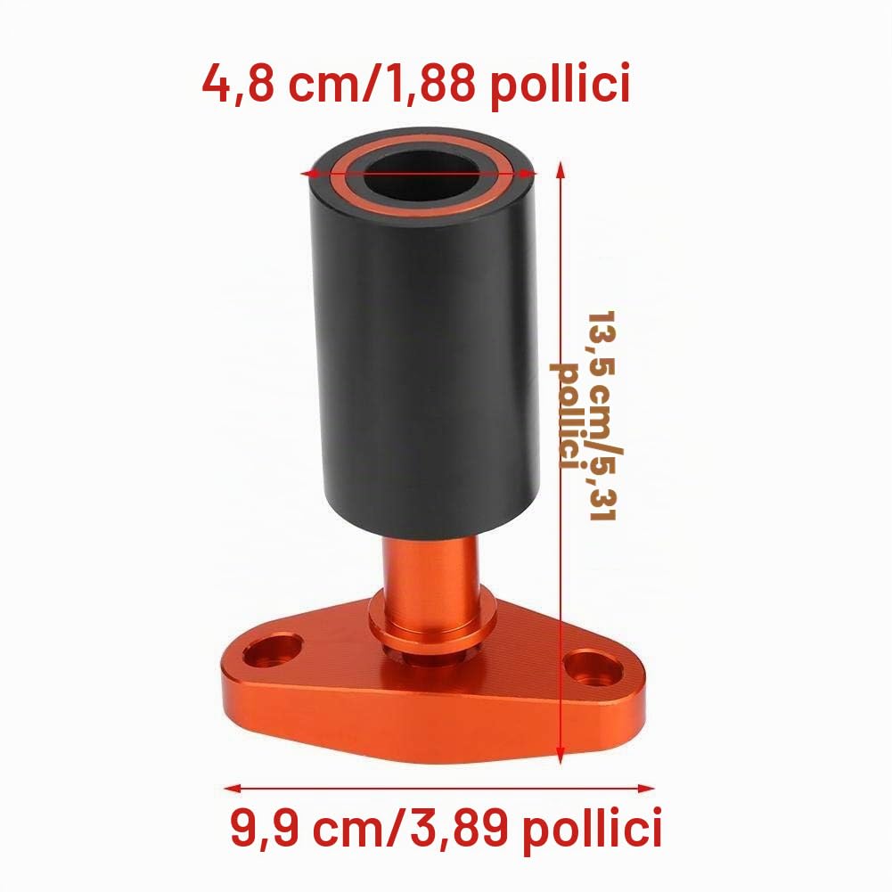 Broco Protezioni Paratelaio Moto, per KTM DUKE 125 200 390 2012 2015 Anticaduta Coppia in CNC Alluminio Anodizzato Arancione Montaggio Rapido