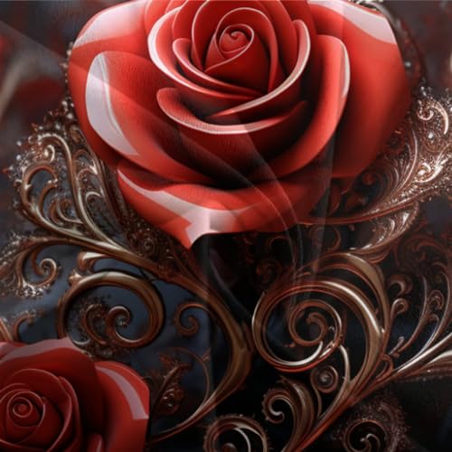 Housse de couette rose rouge 3D IOFEER parure de lit microfibre 220x240cm