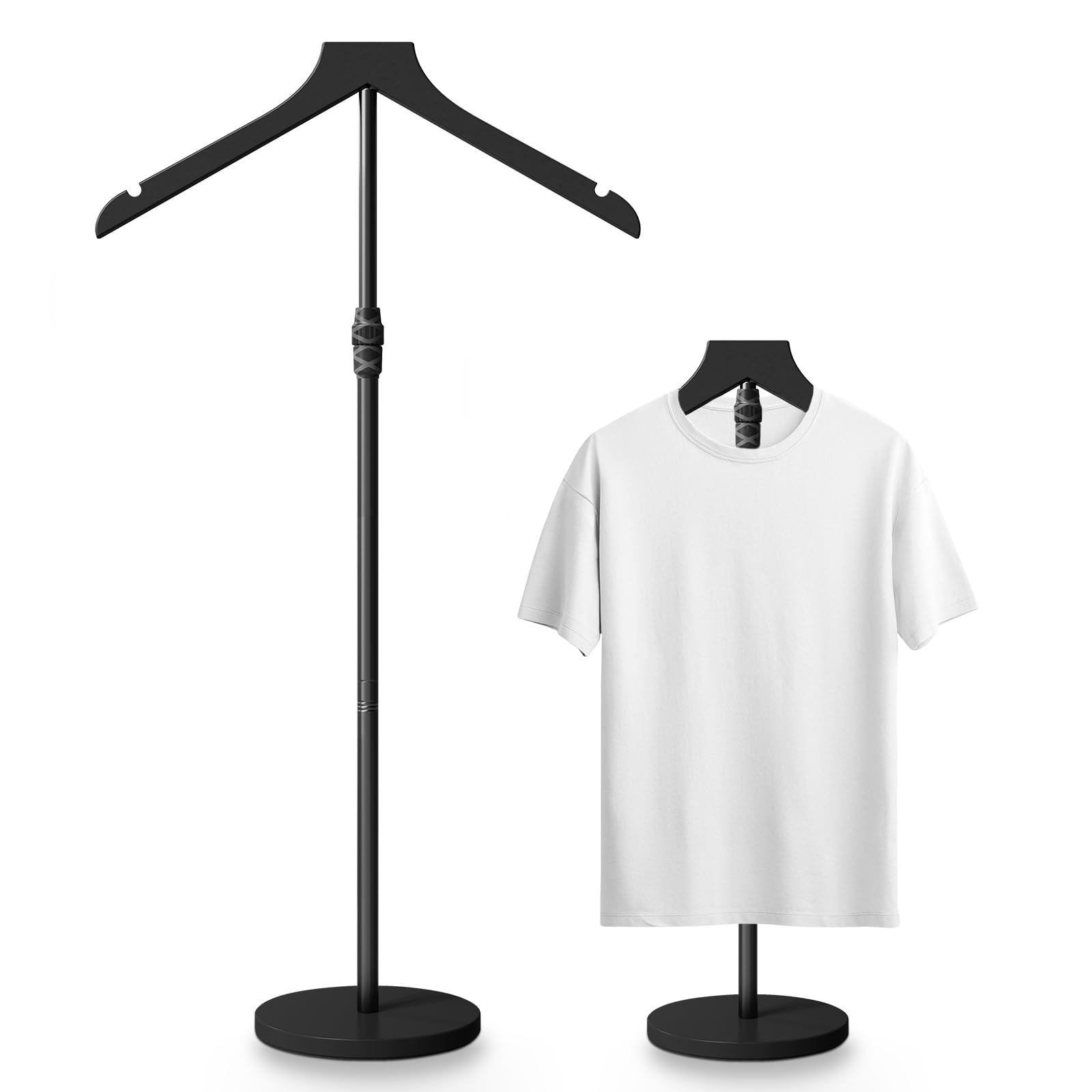 Mannequin Torso, 30 to 41 Inch Height Adjustable Shirt Display Stand for Vendors Shop Graduation Party, Stable Ease Assembly Dress Form Clothes Garment Rack, Jacket Coat Hanger Stand, Black