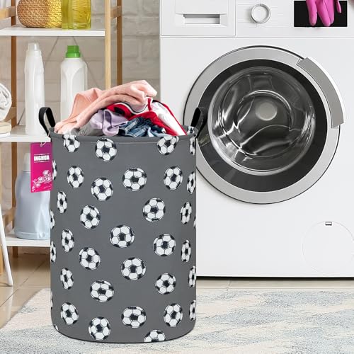 Image of Football Fabric Storage Bin Nursery Organizer Basket | Organizer Bin Dirty Clothes Collapsible Waterproof for College Dorms, Boys and Girls Bedroom,Bathroom