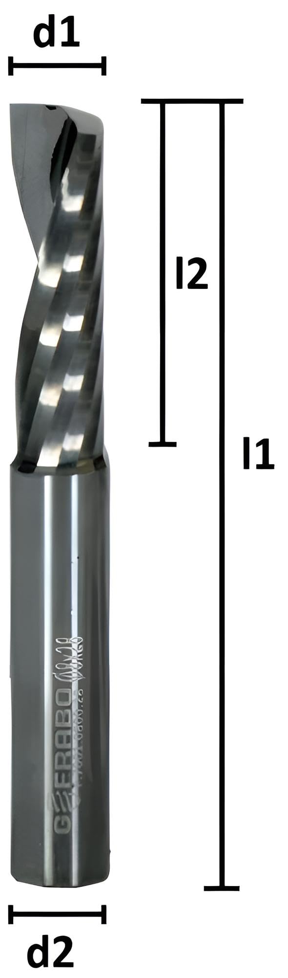 VHM frez do aluminium, frez jednozębny Z=1, polerowany, Ø 1-12 mm - NOWY z rachunkiem - długi, rozmiar: 3,00 x 15 x 45 mm - d2=3,00 mm