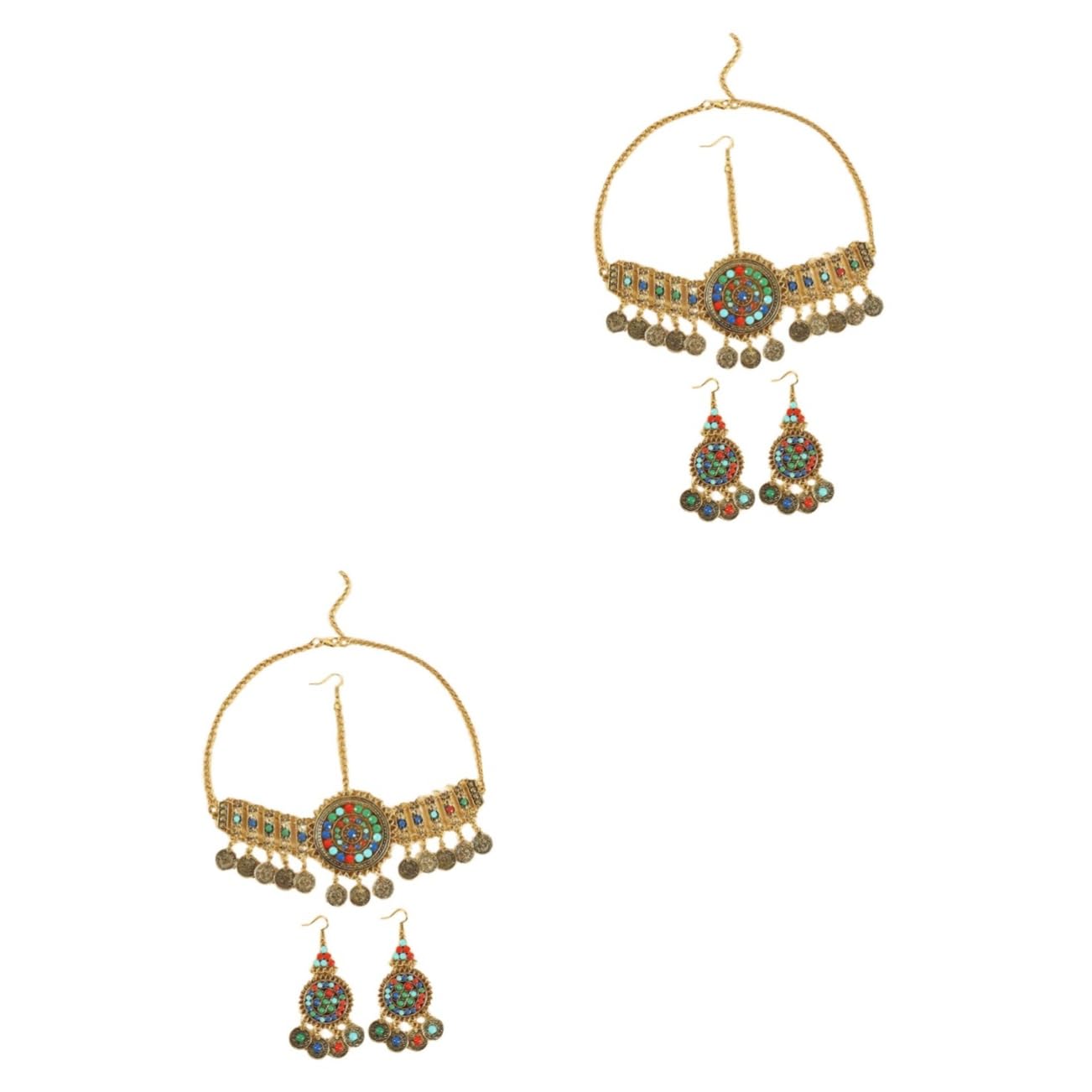 Tocado y pendientes étnicos GALPADA para brillar en fiestas de disfraces y festivales boho 8