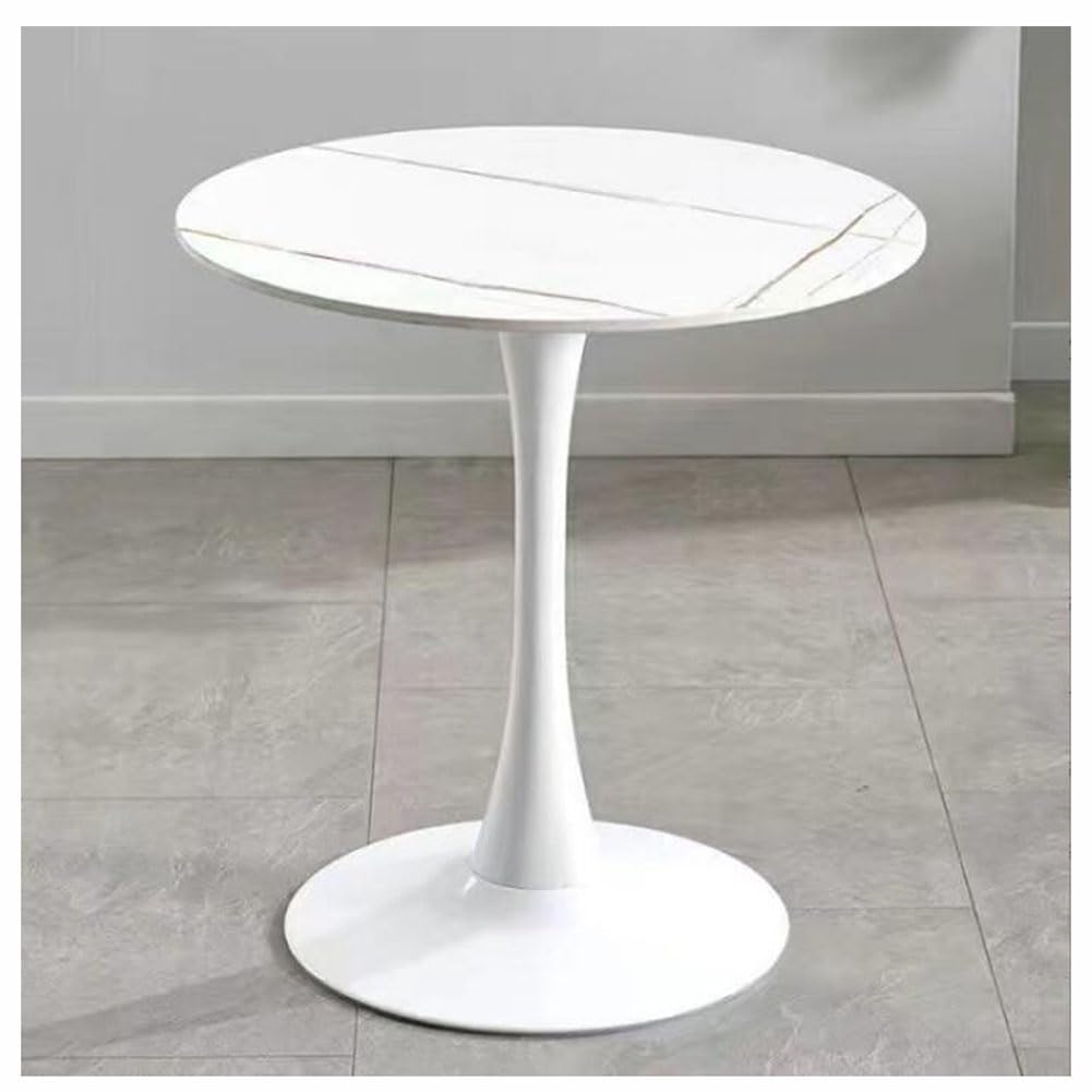 Table de salle à manger ronde en marbre 4 places cuisine petit espace salon 80 cm