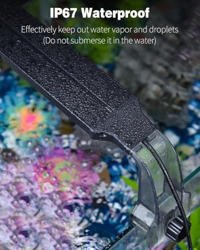 Image of Pawfly Aquarium LED Light 24 /7 Fish Tank Light with Full Spectrum Brilliant White Blue Red Green Lights Multi-Colored LEDs with D /N Mode Single Color Effects Timer and Adjustable Brightness
