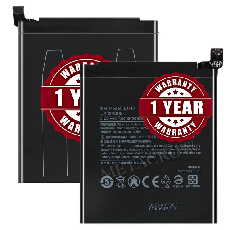 Image of Original BN43 Battery Compatible for Xiaomi Redmi Note 4 - (4100mAh) - 1 Year Warranty JK1