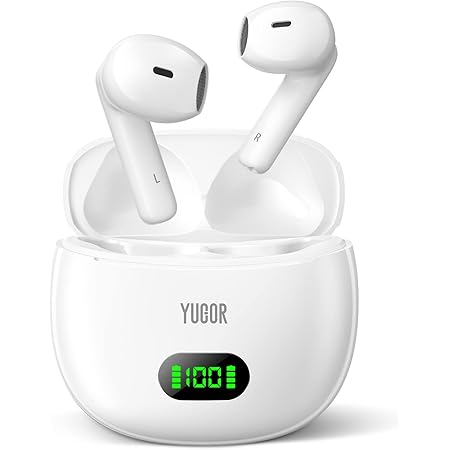 Bluetooth イヤホン 【2023新設計 Bluetooth5.3技術 蓋を開けたら接続】 イヤホン ワイヤレスイヤホン ノイズキャンセリング ブルートゥース イヤホン 無線 自動ペアリング iPhone/Android適用 LEDディスプレイ ぶるーとぅーすイヤホン 急速充電 マイク付き 通話用 左右独立使用可 最大33時間使用 軽量 IPX7防水 ビジネス/WEB会議/通勤/通学 日本語音声 (ホワイト)