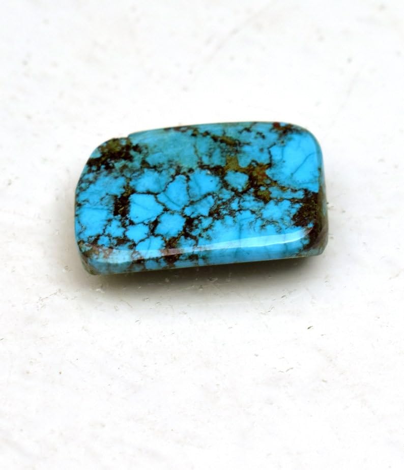 Cabochon turquoise naturelle 14.95mm pour création de bague et pendentif DIY - 4