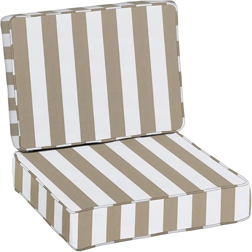 Miniatura 2 de BELLRINO Juego de 4 fundas de cojín decorativas para patio, impermeables, para exteriores, de 24 x 24 x 4 pulgadas, para silla, asiento, jardín,