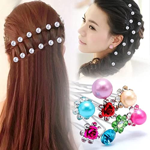 hixswnu Set forcine per Capelli da Sposa con Perle - 40 Fermagli per Capelli a Forma di U per Donna, Accessori da Sposa, forcine per Capelli Eleganti con Perle per spose e Damigelle d'Onore